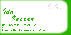 ida keiter business card